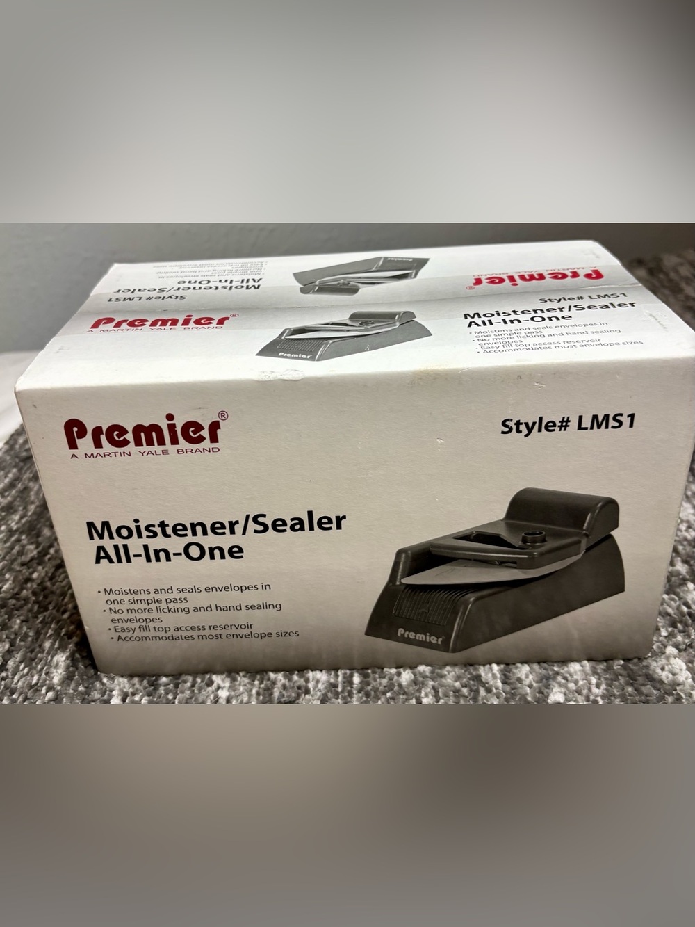 Premier Black Envelope Moistener Sealer office mailing equipment, manual use,